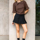 THML “Harrison” Floral Embroidered Top-Brown