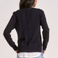 Elan V-Neck Layered Sweater-Navy/White