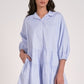 Elan "Charlene" Collared Striped Dress-Blue Pinstripe