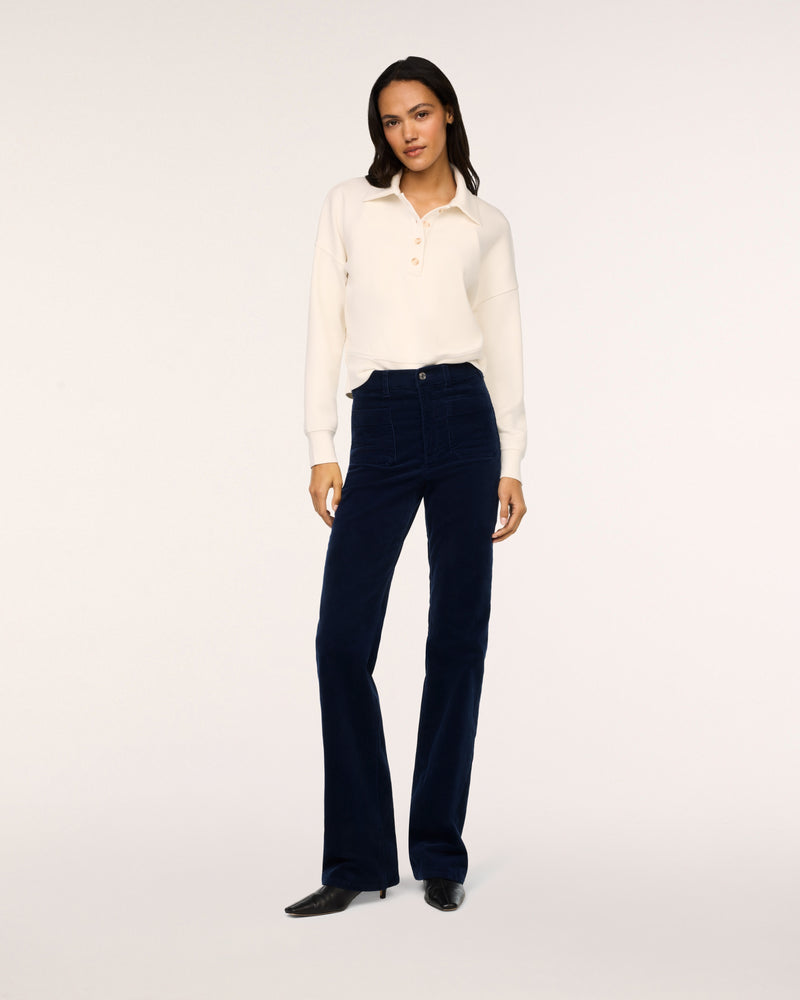 Spanx Rugby Collared Pullover-Ivory