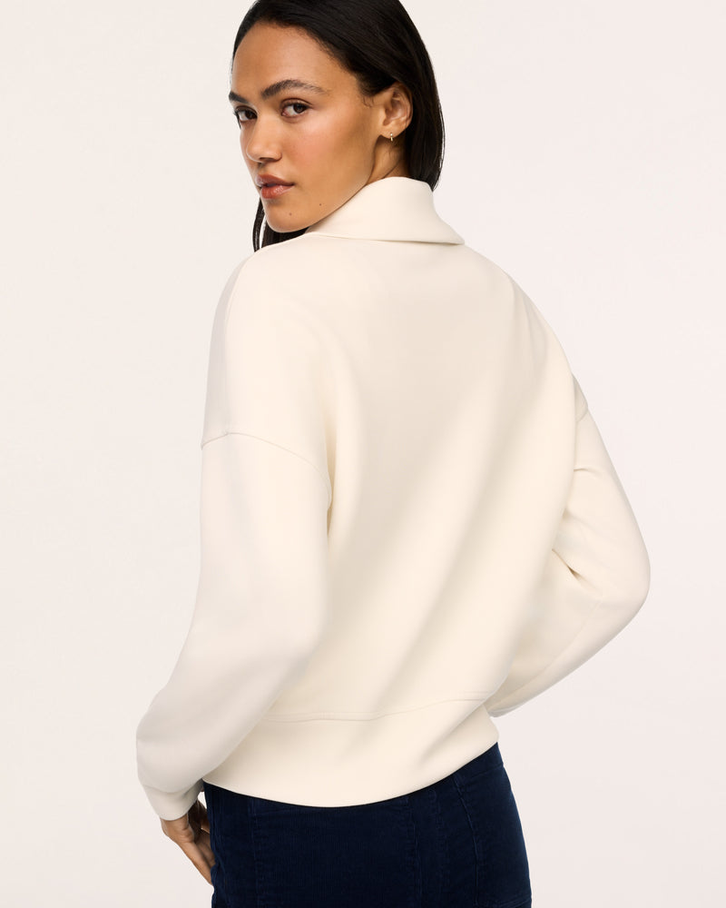 Spanx Rugby Collared Pullover-Ivory