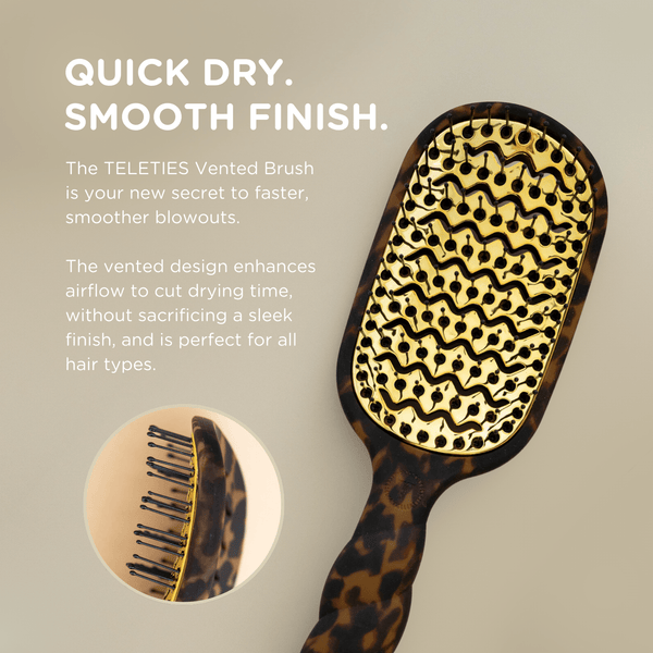 Teleties Full Sized Vented Hair Brush - Tortoise