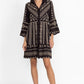 Johnny Was Charis Easy Tiered Dress with Slip -Black