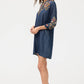 Johnny Was Durago Ruffle Field Dress- Denim Blue