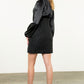 THML "Aria" Mixed Media Tweed Dress-Black