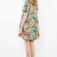 THML "Barb" Button Up Floral Dress-Green