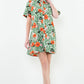 THML "Barb" Button Up Floral Dress-Green
