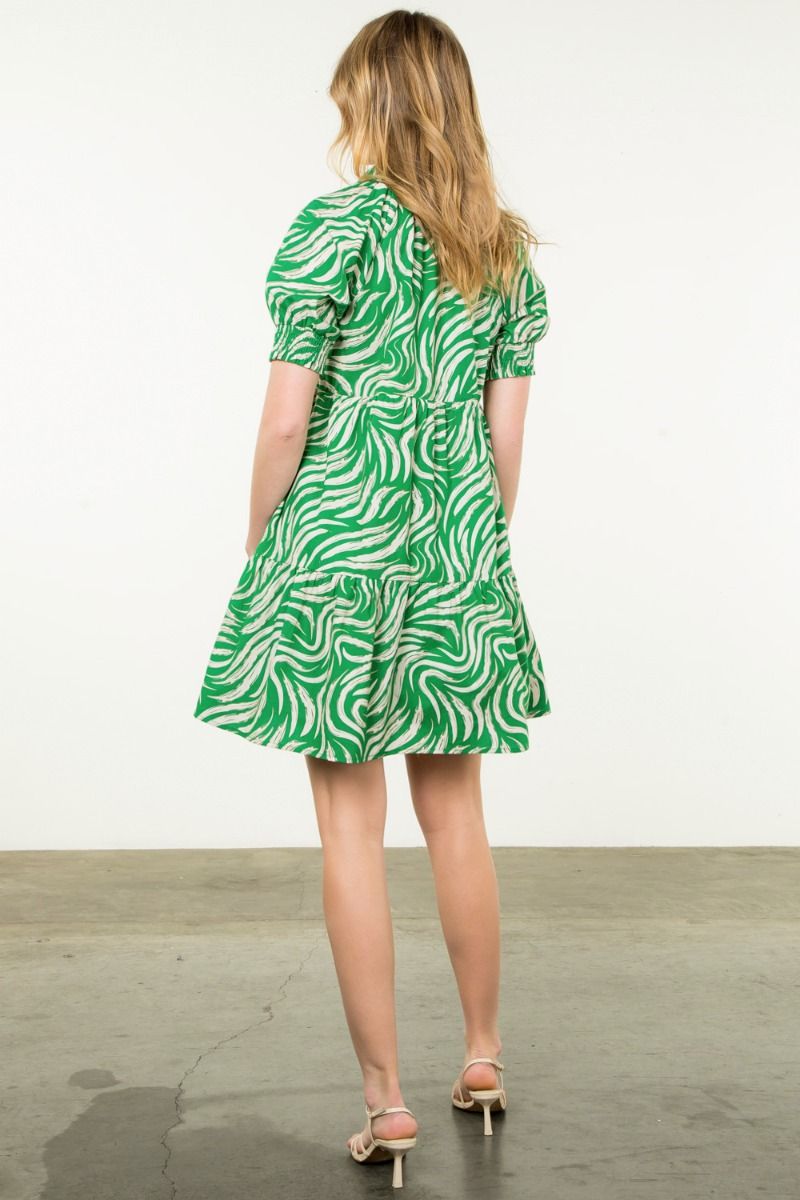 THML “Lexi” Print Dress - Green