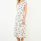 THML "Isla" S/S Polka Dot Dress-Cream/Black