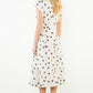 THML "Isla" S/S Polka Dot Dress-Cream/Black