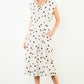 THML "Isla" S/S Polka Dot Dress-Cream/Black