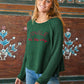 Wooden Ships “Jingle All The Way” Raglan Crew Chunky Sweater - Kale Green