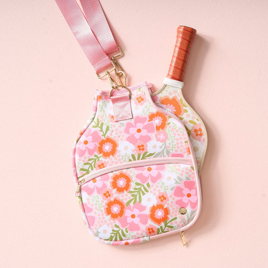The Darling Effect Pickleball Paddle Case-Beyond Blooms Pink/Orange