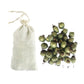 Embossed Recycled Mercury Glass Ornaments in Muslin Bag, Set of 36 Green Finish