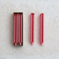 Unscented Package Shaped Taper Candles-Pink/Red