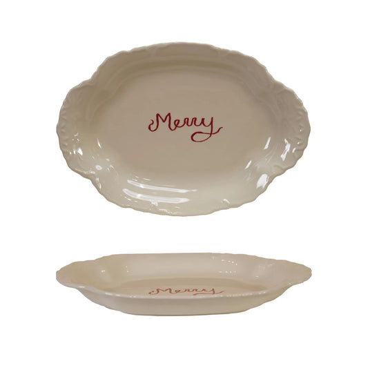 "Merry" Stoneware Mini Platter