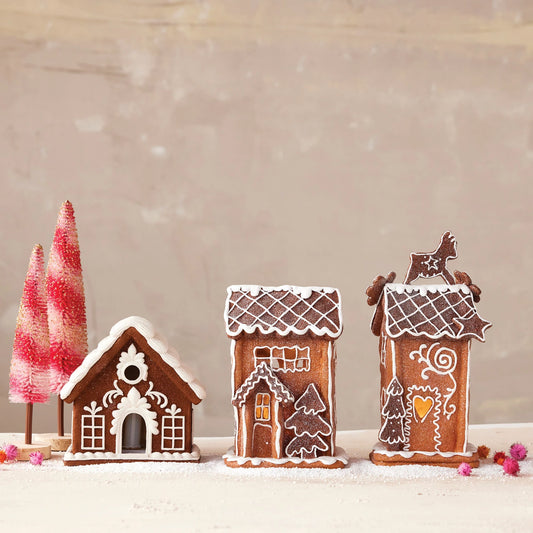 Resin Gingerbread House with LED Lights