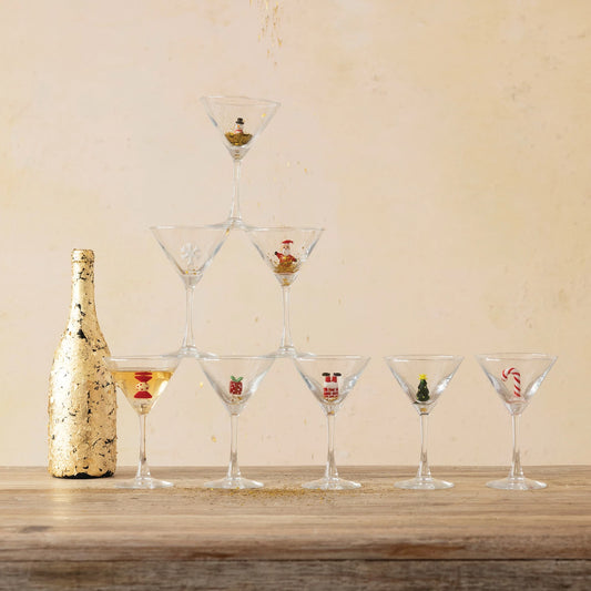 Martini Glass with hand blown figure