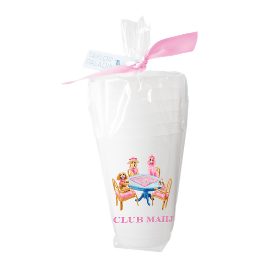 Taylor Paladino “Club Mahj” Frosted Cups - Set of 6