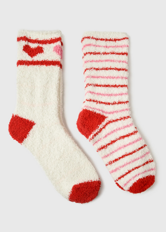 Z Supply Plus Stripe 2 Pack Socks-Vanilla Ice