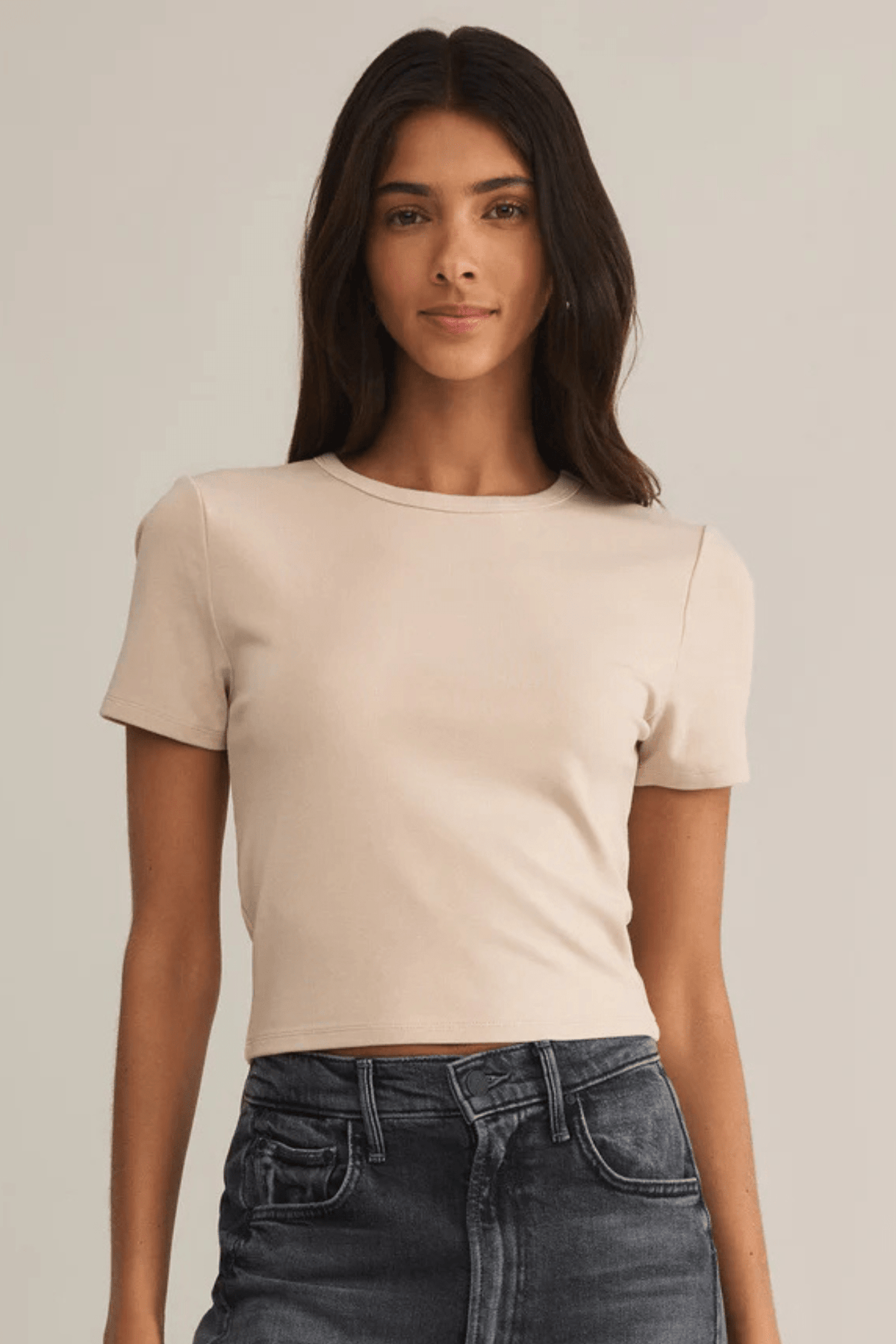 Z Supply Second Skin Crew Top-Parchment