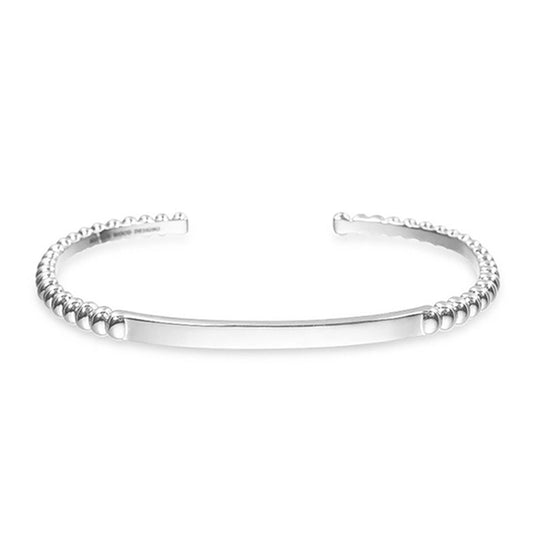 Natalie Wood Beaded Stacking Cuff Bracelet Silver