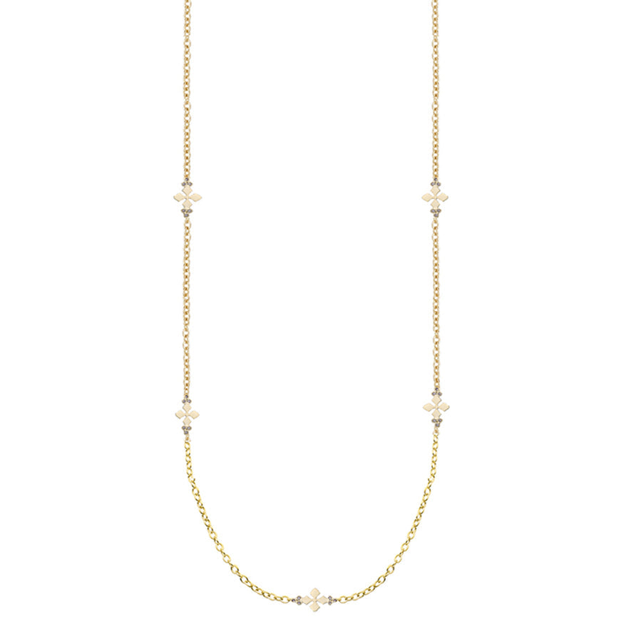 Natalie Wood Designs "Believer" Cross Station Necklace-Gold