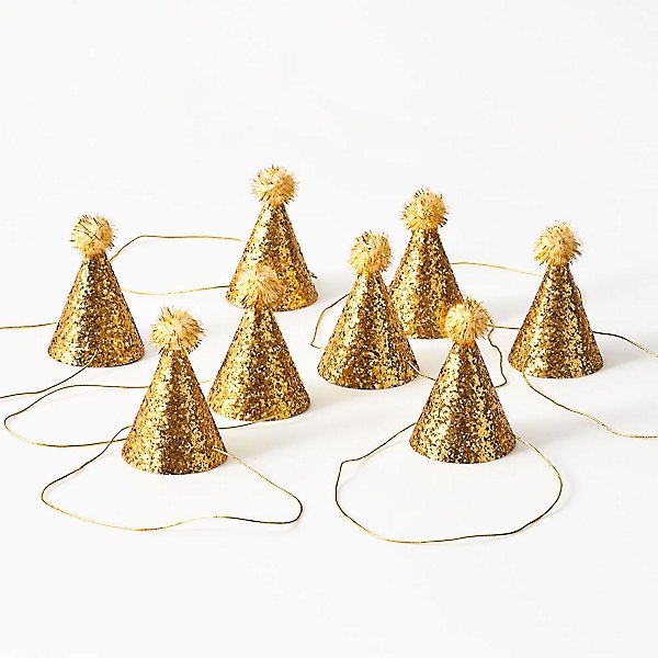 Paper Source “Gold Glitter” Mini Party Hats