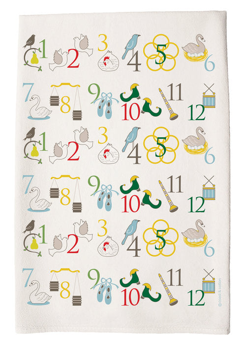 Coast & Cotton Hand Towel- "12 Days of Christmas"