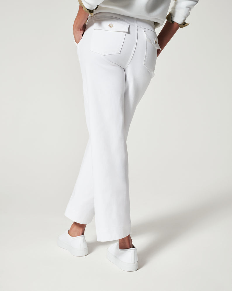 Spanx Stretch TwiIl Cropped Wide Leg Pant