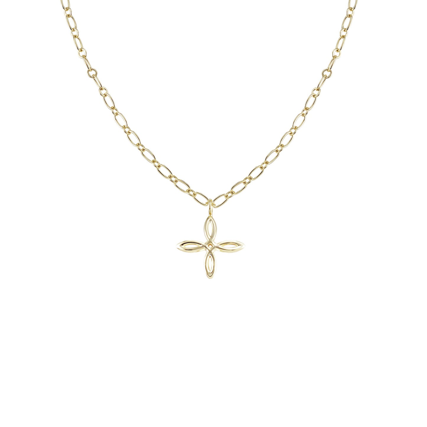 Natalie Wood Designs "She's Classic" Cross Drop Necklace-Gold