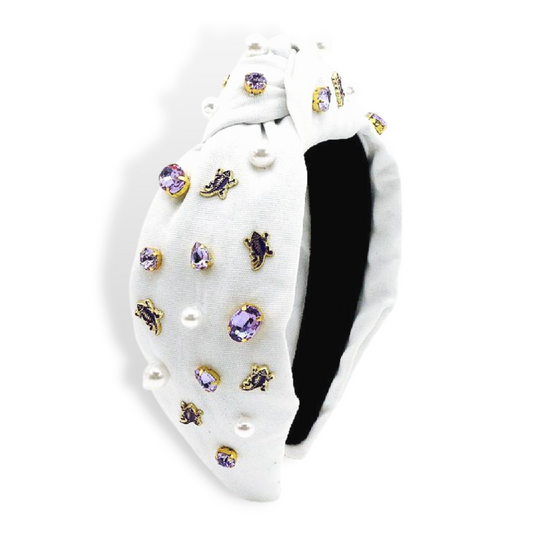 Brianna Cannon White TCU Logo Headband