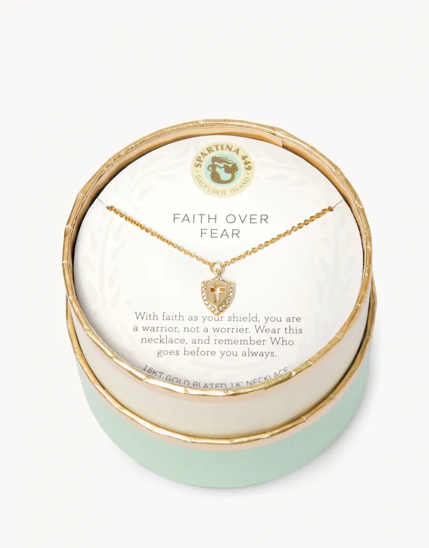 Spartina 449 Sea La Vie Necklace - Faith Over Fear-Gold