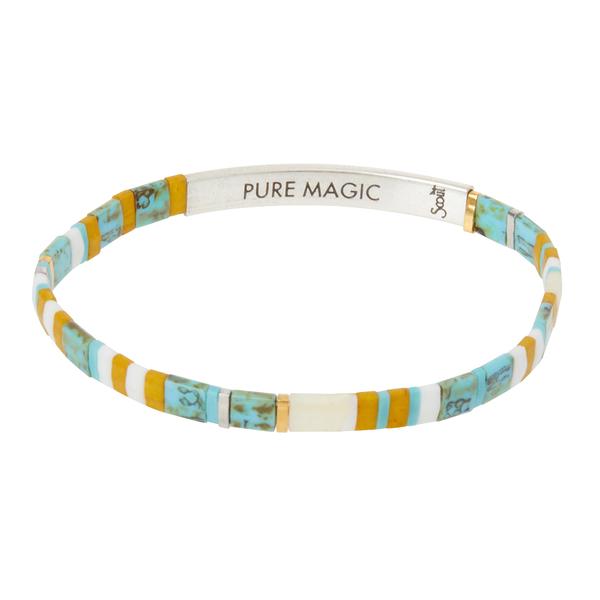 Scout Curated "Good Karma Miyuki Bracelet | Pure Magic - Turquoise/Silver