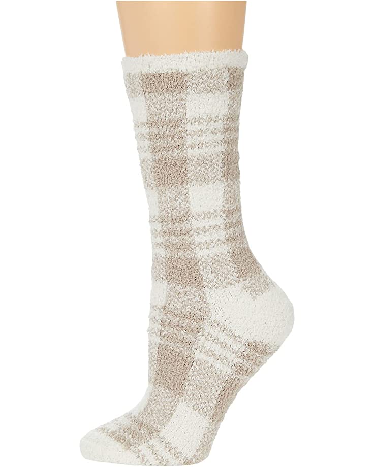 Barefoot Dreams CozyChic® Women's Plaid Socks-Cream/Tan