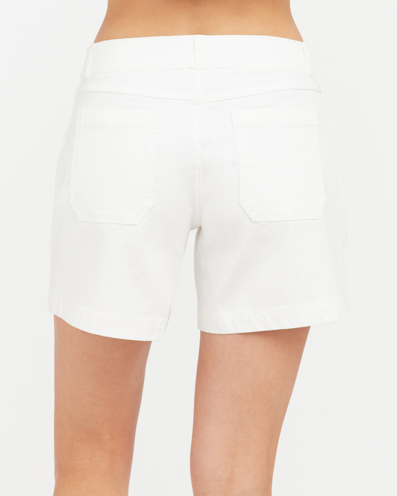 Spanx Stretch Twill Shorts in Bright White