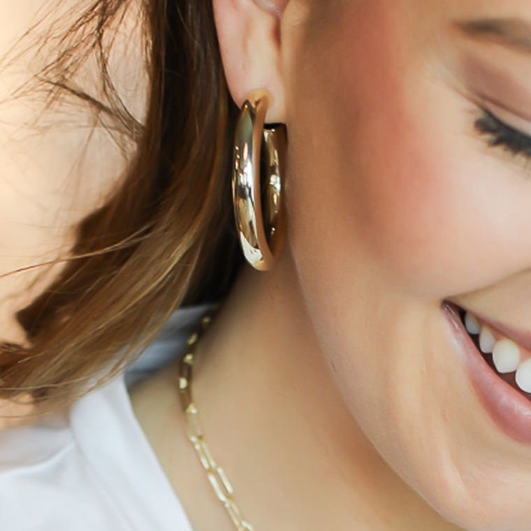 Natalie Wood Designs "Just Dance" Hoops-Gold