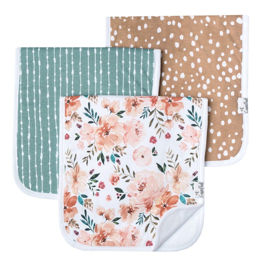 Copper Pearl Baby Burp Cloths (Set of 3) in 14 Colors