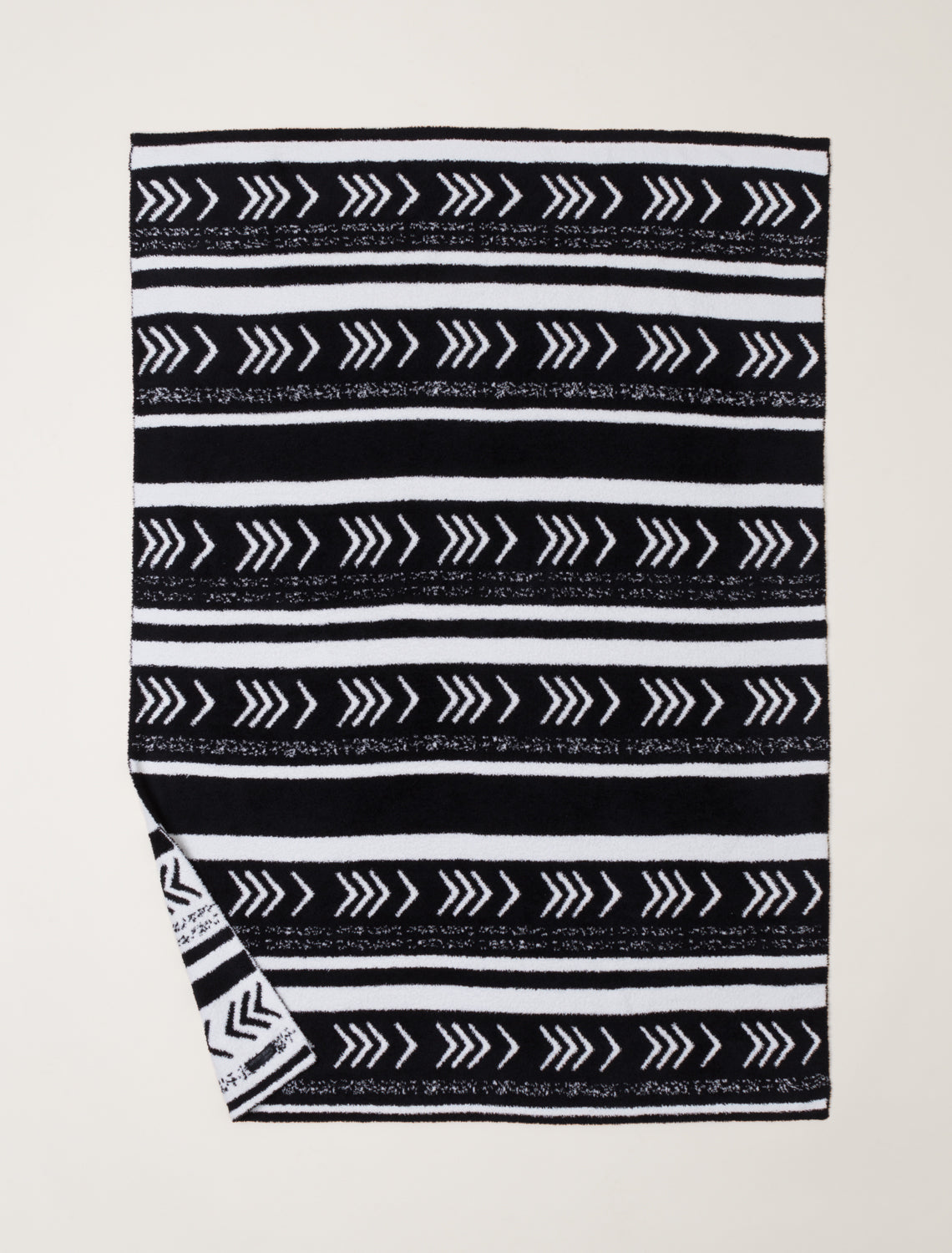 Barefoot Dreams CozyChic® Stripes and Arrows Blanket-Pearl/Black