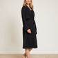 Barefoot Dreams Washed Satin Notch Collar Robe-Black