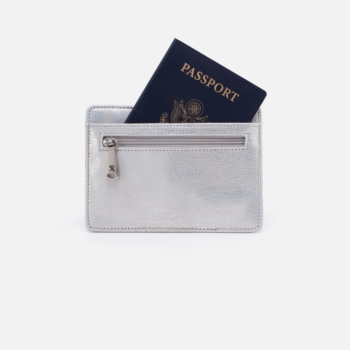 Hobo Bags "Euro" Slide Card Case-Metallic Silver