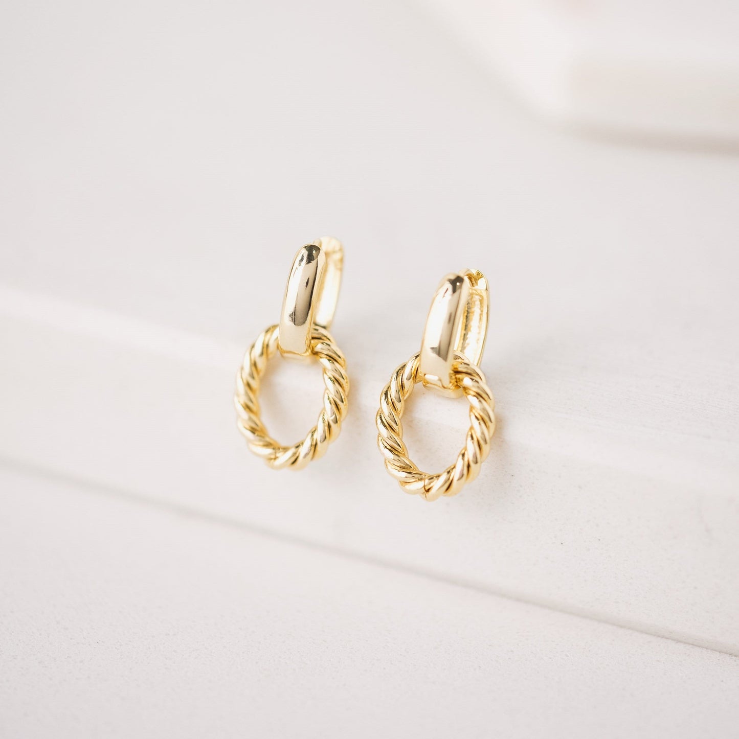 Lovers Tempo “Blanche” Click Hoop Earrings-Gold