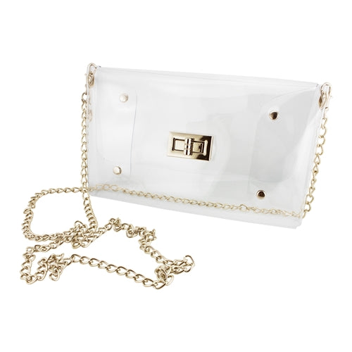 Envelope Crossbody - Clear with Gold Accents