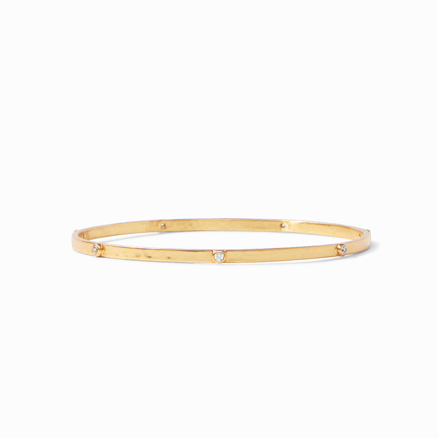 Julie Vos “Crescent” Bangle- Clear CZ- Gold