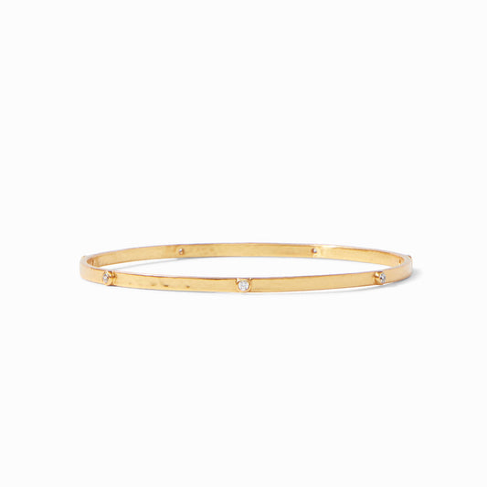 Julie Vos “Crescent” Bangle- Clear CZ- Gold