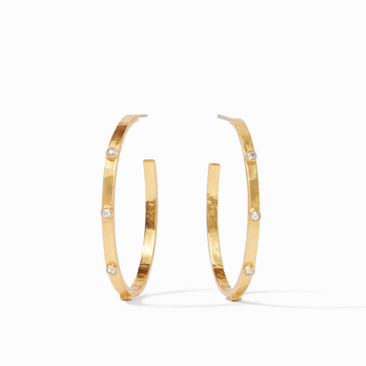 Julie Vos “Crescent” Stone Hoop- Cubic Zirconia- Large
