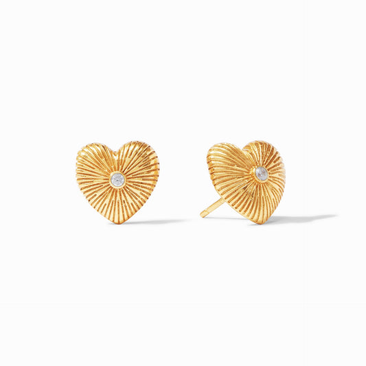 Julie Vos “Esme” Heart Stud-Cubic Zirconia