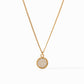 Julie Vos “Fleur-de-Lis” Solitaire Necklace-Pave Cubic Zirconia Reversible