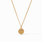 Julie Vos “Fleur-de-Lis” Solitaire Necklace-Pave Cubic Zirconia Reversible