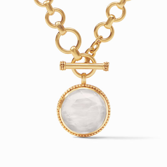 Julie Vos “Flora” Statement Necklace- Iridescent Clear Crystal